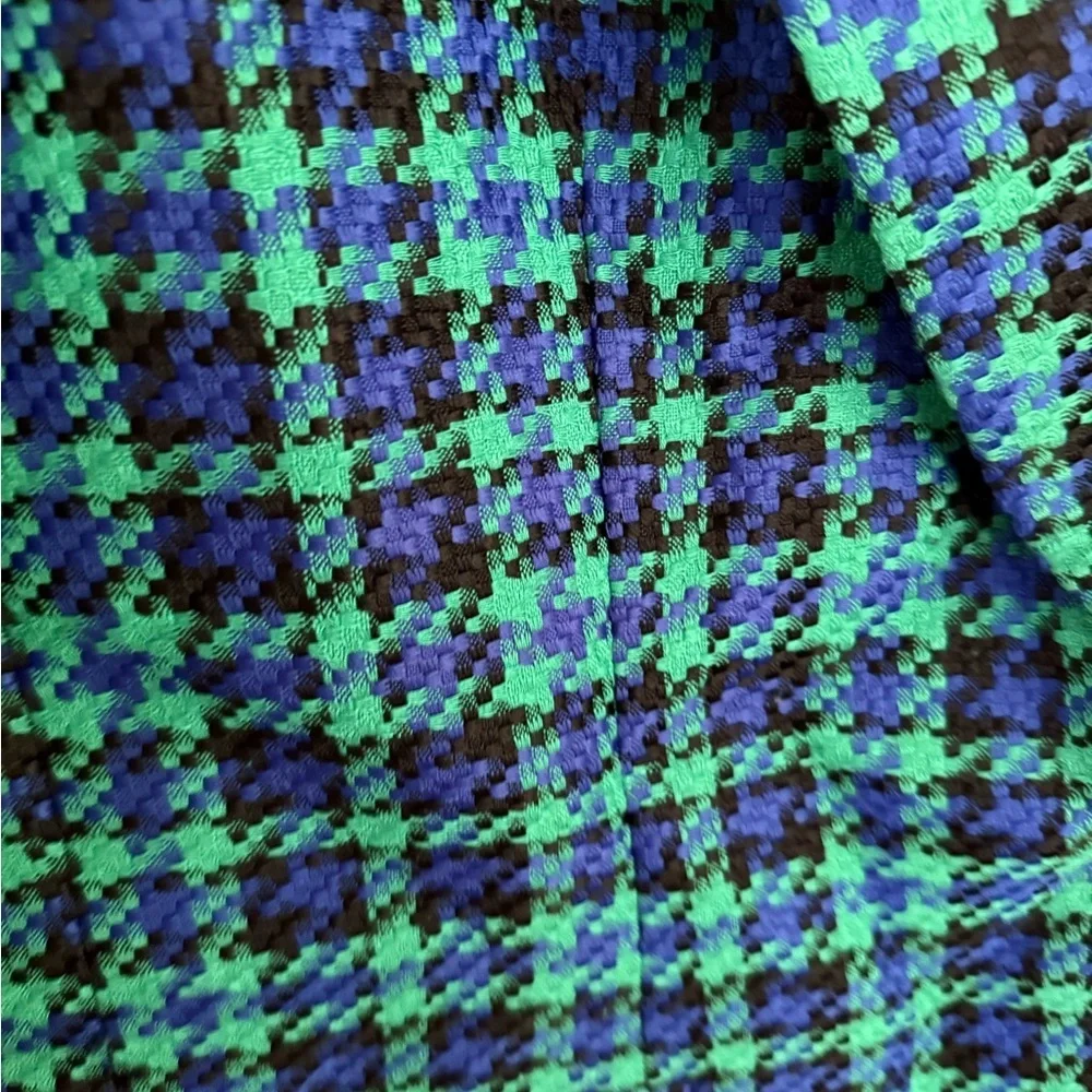Vintage Reflections Green and Blue Plaid Blazer, Size 10 Petite - Picture 2 of 7